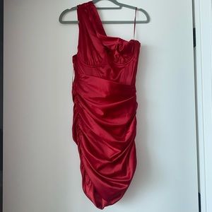 Red satin dress new with tags